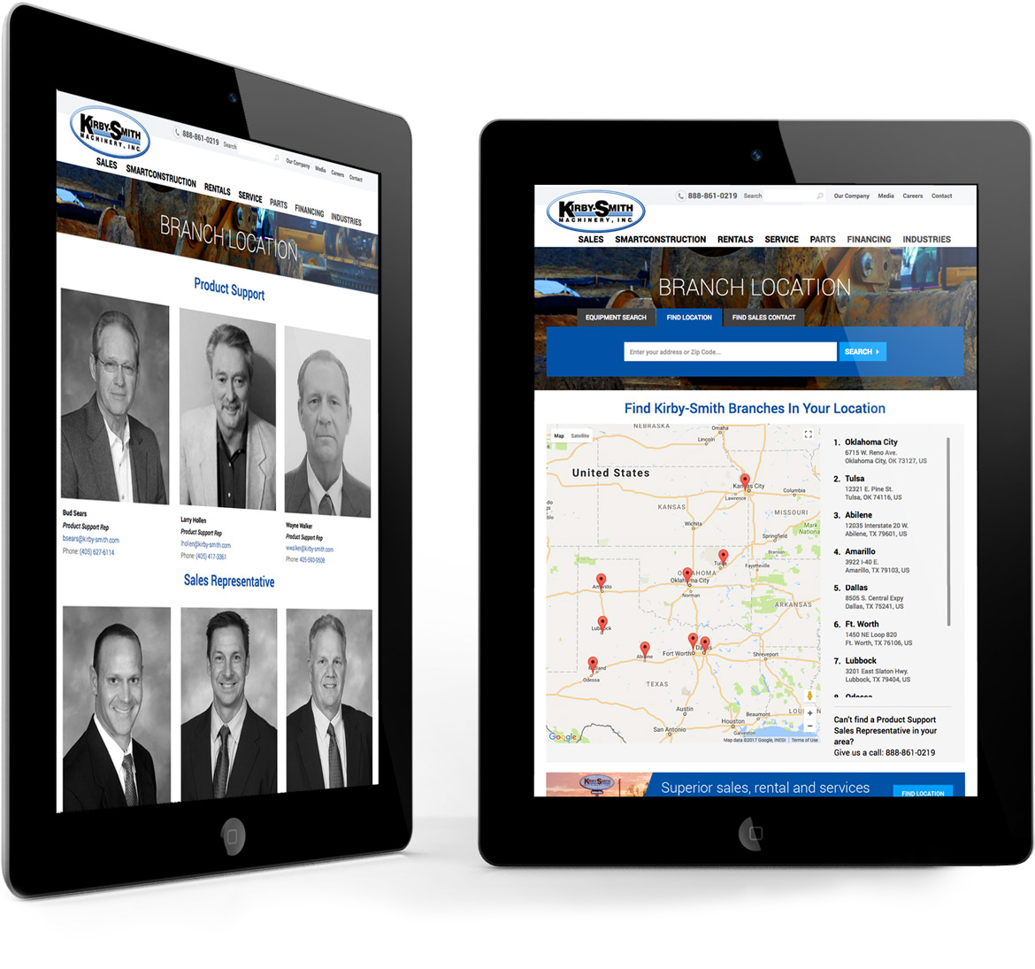 Website design for Kirby Smith Machinery, Inc.